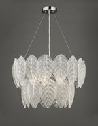 Phillipa 3 Light Pendant Clear Glass And Polished Chrome<br>Textured Glass