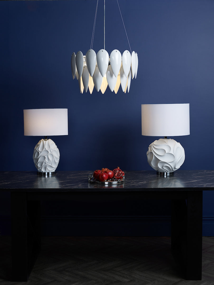 Phillipa 3 Light Pendant White CeramicWhite Ceramic