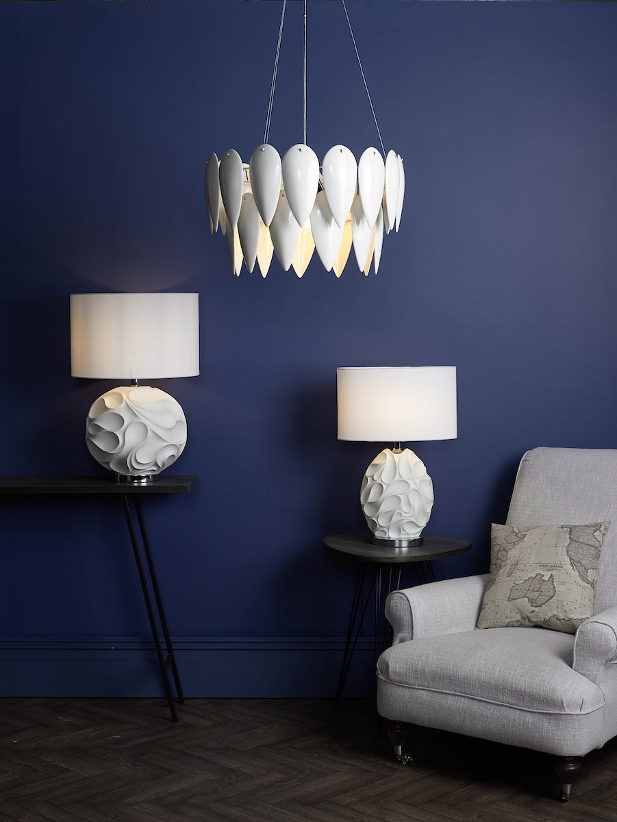 Phillipa 3 Light Pendant White CeramicWhite Ceramic