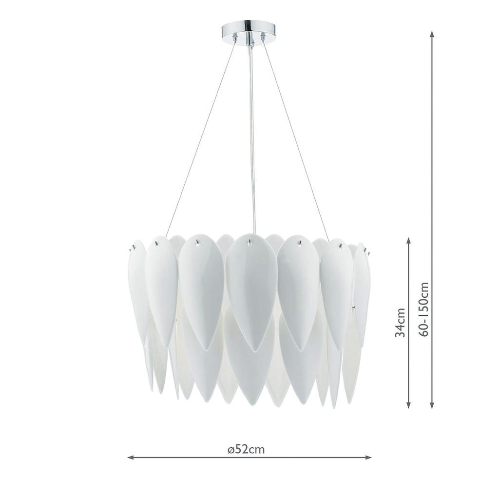 Phillipa 3 Light Pendant White CeramicWhite Ceramic