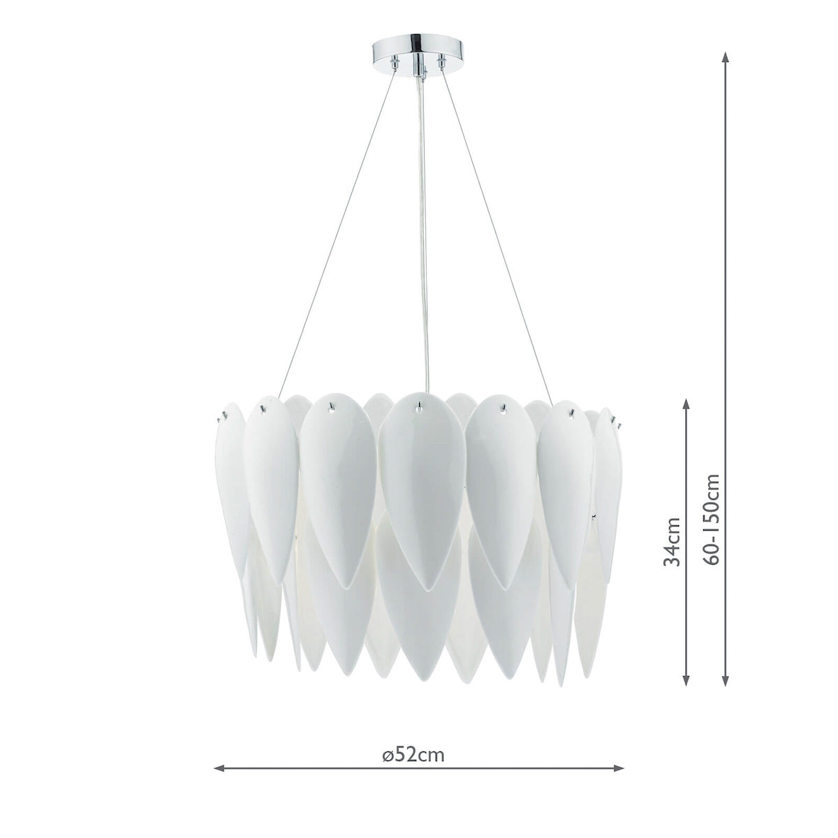 Phillipa 3 Light Pendant White CeramicWhite Ceramic