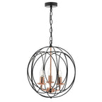 Phoenix 3 Light Pendant Black & Copper<br>Matt Black