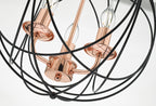 Phoenix 3 Light Pendant Black & Copper<br>Matt Black