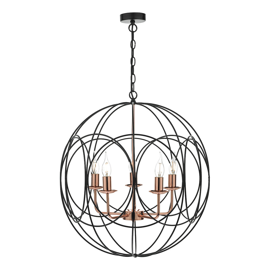 Phoenix 5lt Pendant Black & Copper<br>Matt Black