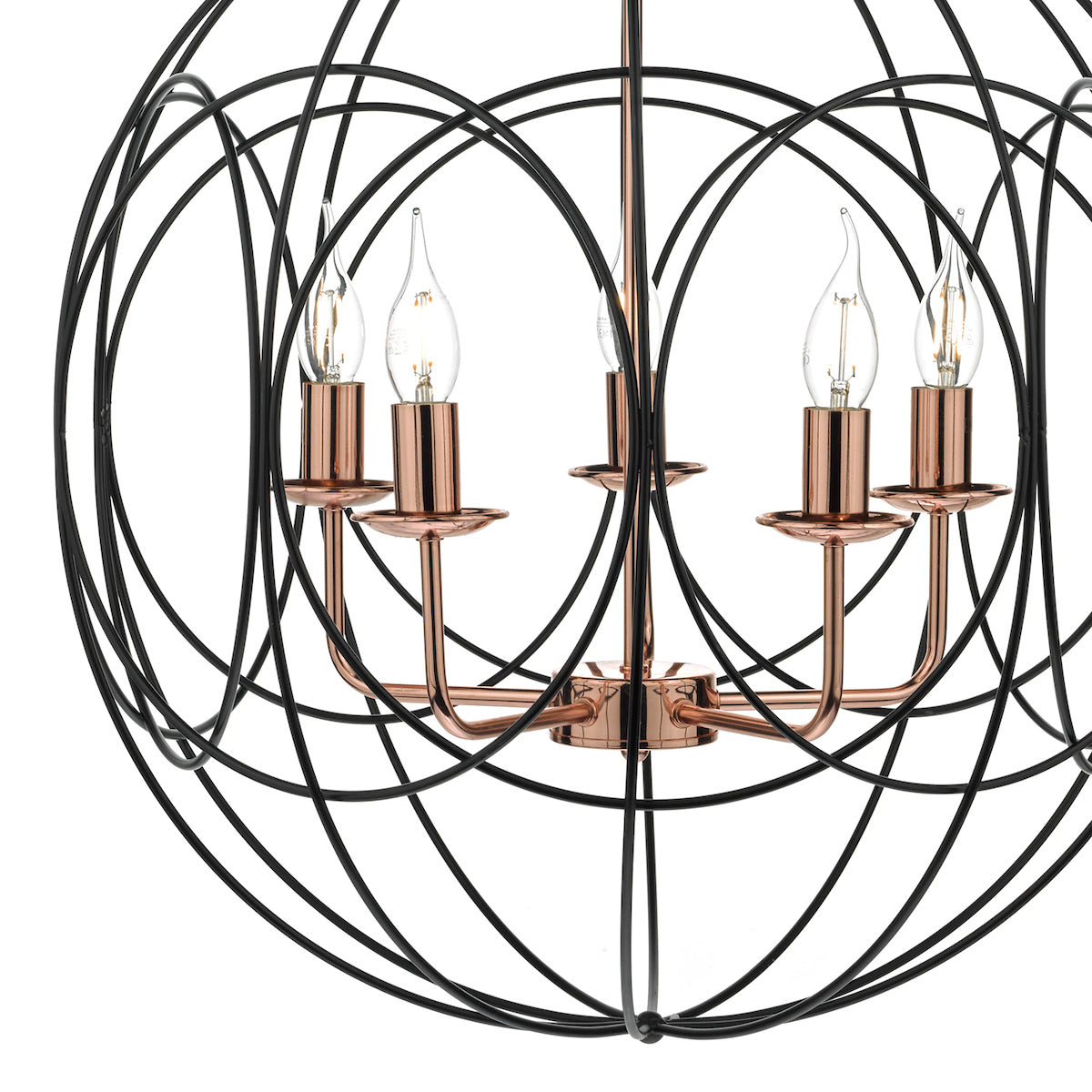 Phoenix 5lt Pendant Black & Copper<br>Matt Black