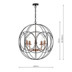 Phoenix 5lt Pendant Black & Copper<br>Matt Black