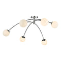 Puglia 6 Light Semi Flush Polished Chrome Opal Glass<br>Polished Chrome