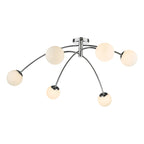 Puglia 6 Light Semi Flush Polished Chrome Opal Glass<br>Polished Chrome