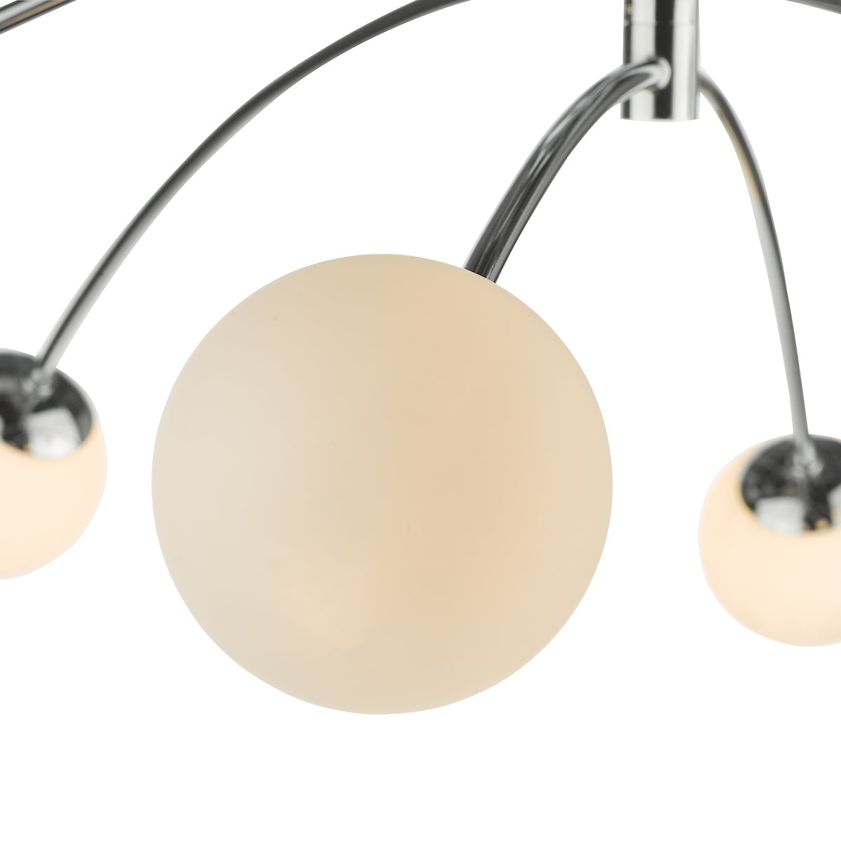 Puglia 6 Light Semi Flush Polished Chrome Opal Glass<br>Polished Chrome