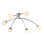 Puglia 6 Light Semi Flush Polished Chrome Opal Glass<br>Polished Chrome