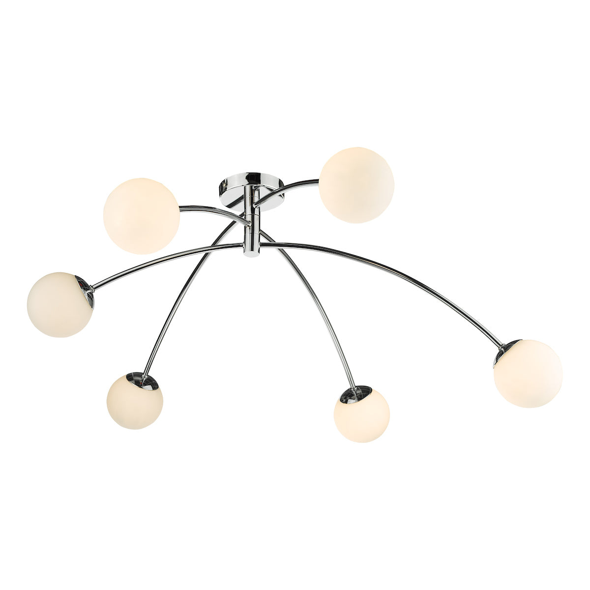Puglia 6 Light Semi Flush Polished Chrome Opal Glass<br>Polished Chrome