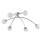 Puglia 6 Light Semi Flush Polished Chrome Opal Glass<br>Polished Chrome