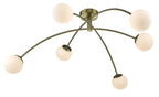 Puglia 6 Light Semi Flush Antique Brass Opal Glass<br>Antique Brass