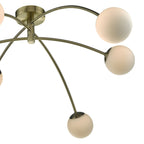 Puglia 6 Light Semi Flush Antique Brass Opal Glass<br>Antique Brass
