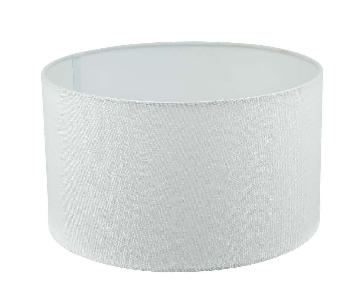 Pyramid White Linen Drum Shade 35cm<br>White