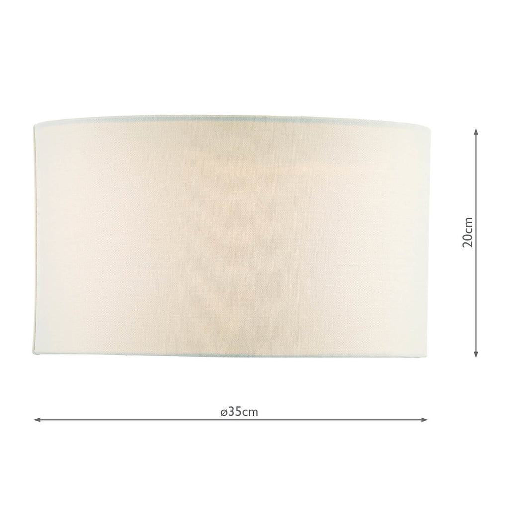 Pyramid White Linen Drum Shade 35cm<br>White