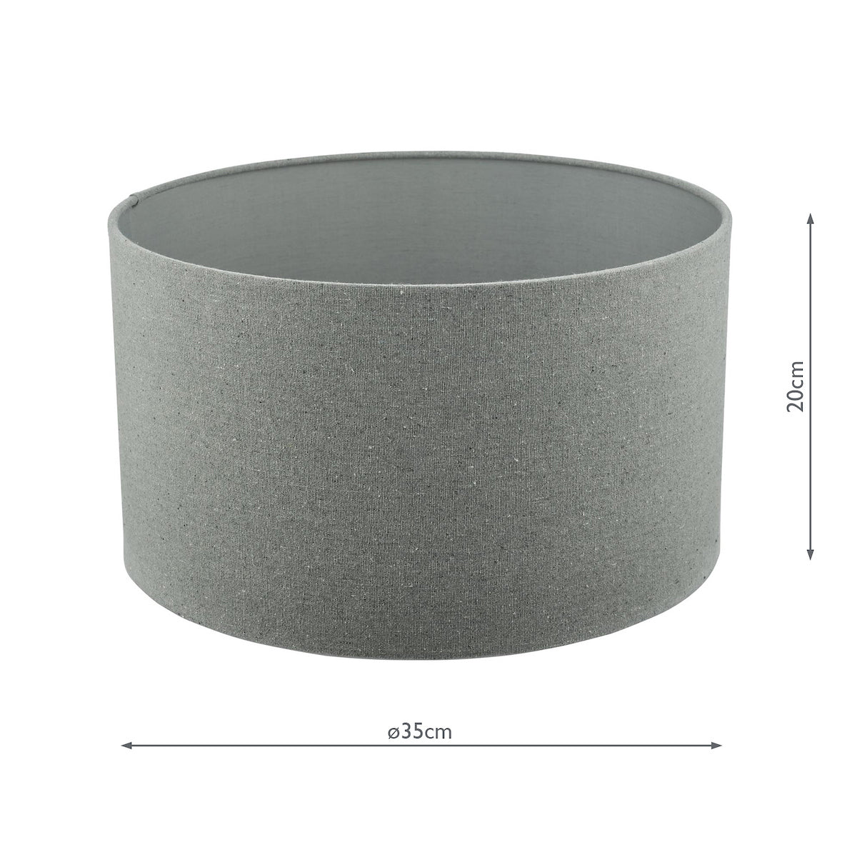 Pyramid Grey Linen Drum Shade 35cm<br>Grey