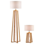 Pyramid Table & Floor Twin Pack Comes With Shade s<br>Wood