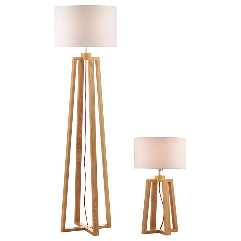 Pyramid Table & Floor Twin Pack Comes With Shade s<br>Wood