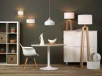 Pyramid Table & Floor Twin Pack Comes With Shade s<br>Wood