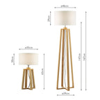 Pyramid Table & Floor Twin Pack Comes With Shade s<br>Wood