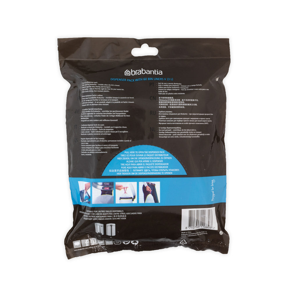 Brabantia 60 PerfectFit Bin Liners (V) 3L
