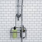 Croydex Shower Riser Rail Hook Over Caddy - Chrome