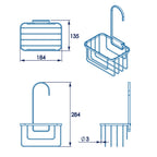 Croydex Shower Riser Rail Hook Over Caddy - Chrome