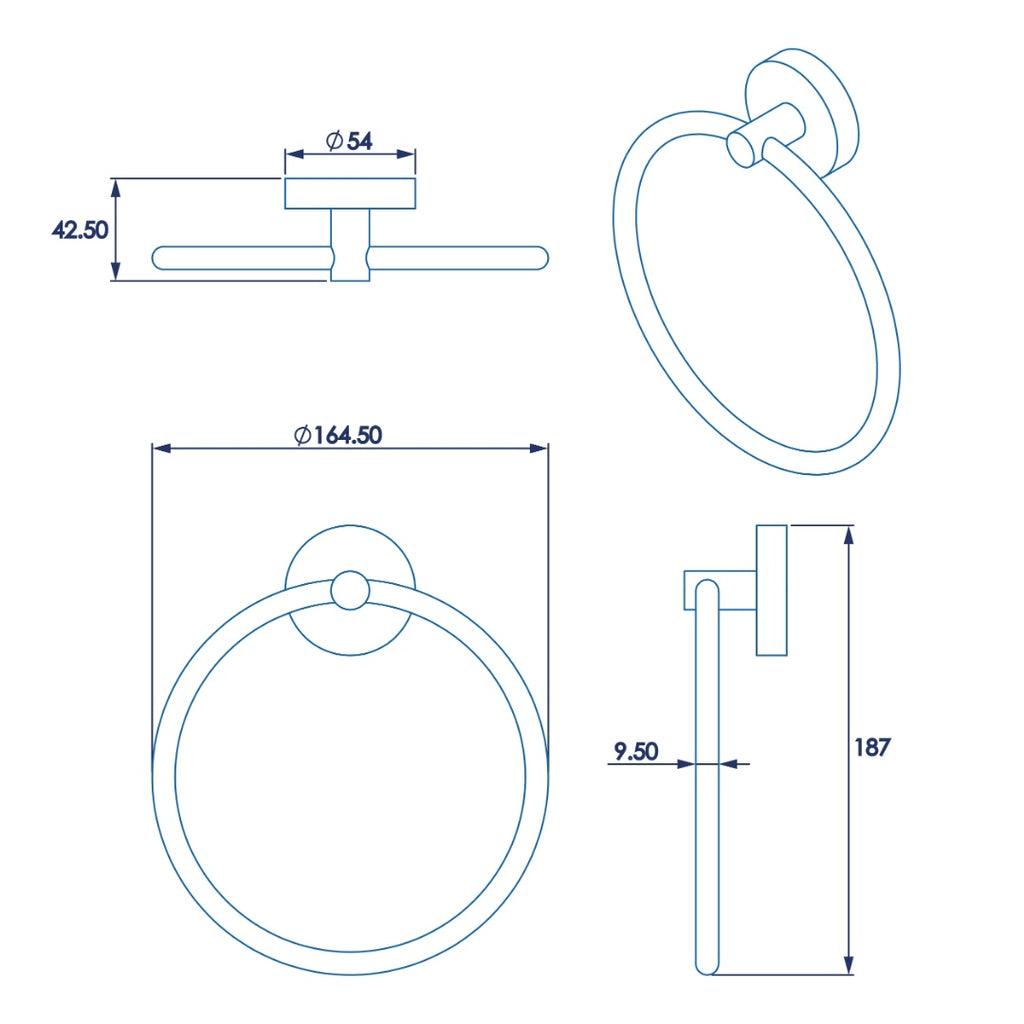 Croydex Romsey Towel Ring - Chrome