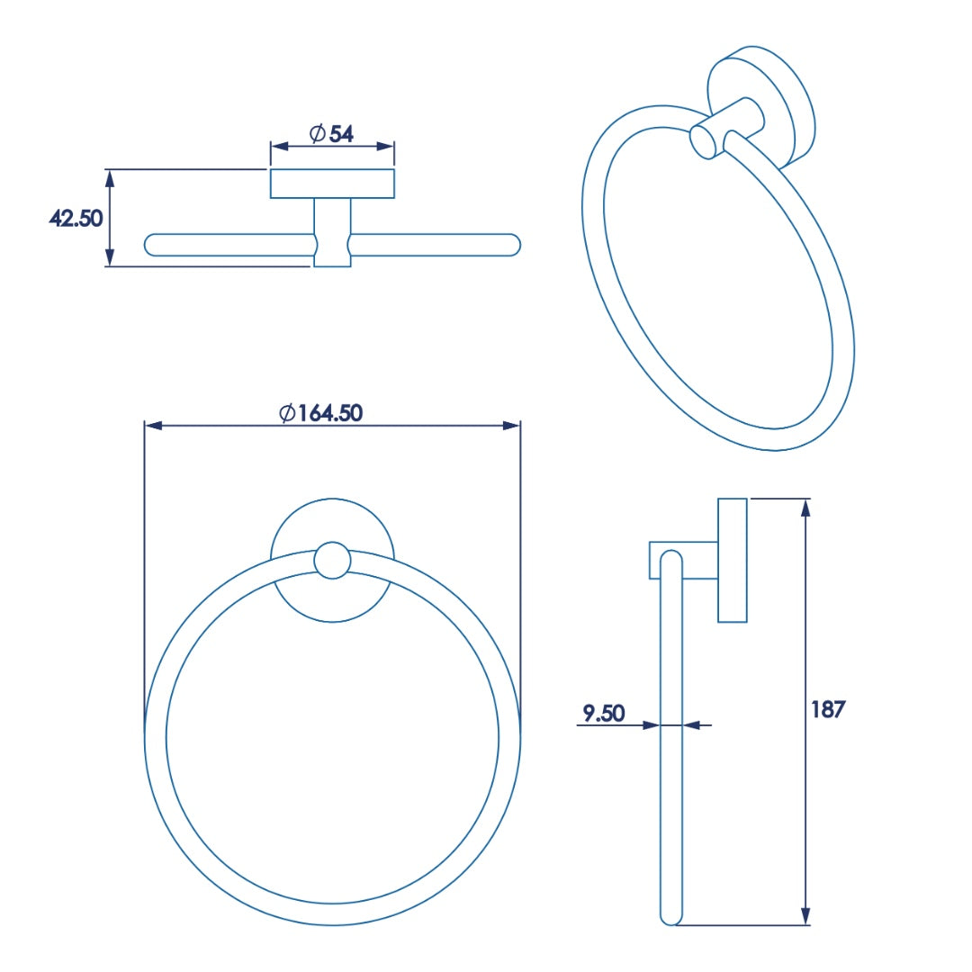 Croydex Romsey Towel Ring - Chrome