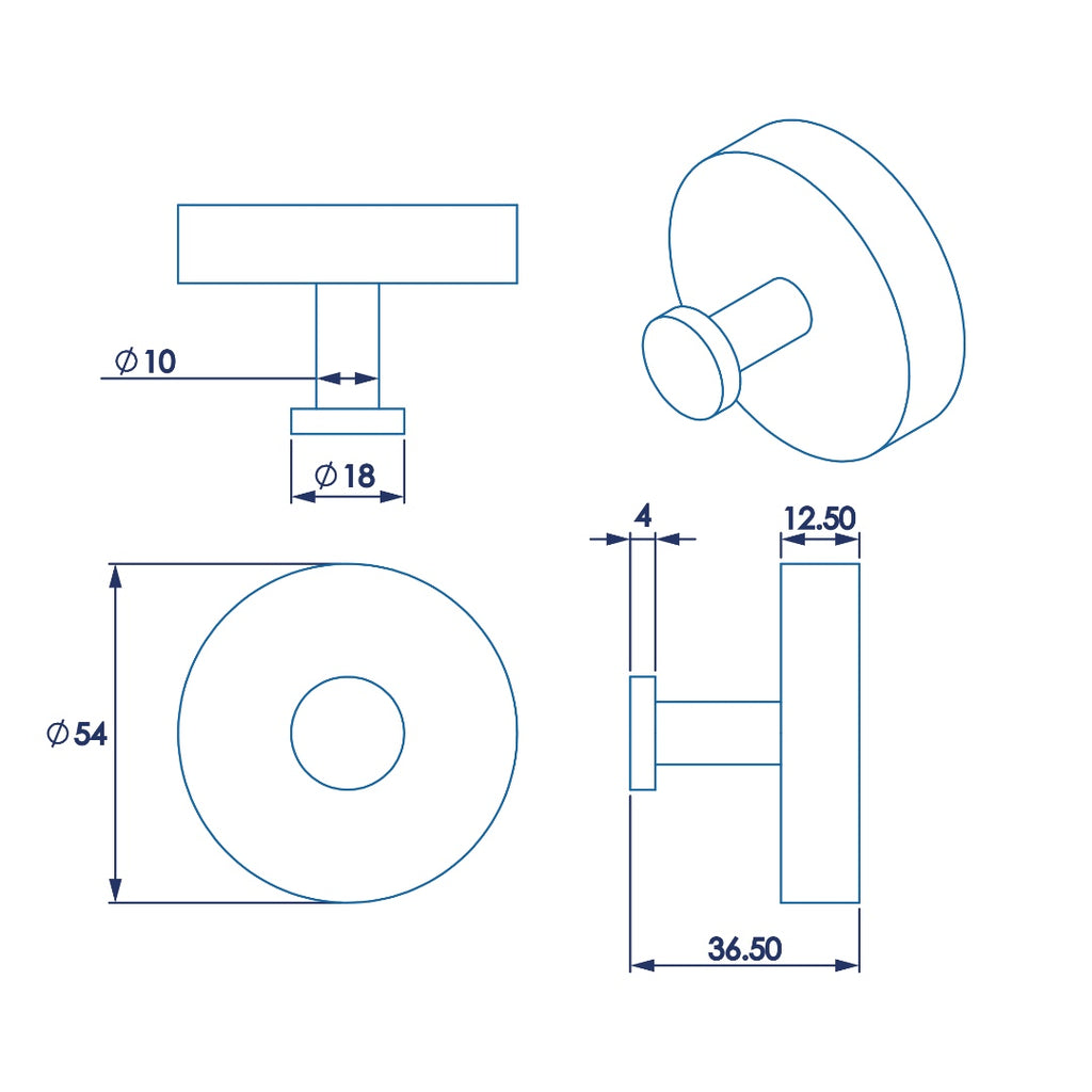 Croydex Romsey Robe Hook - Chrome