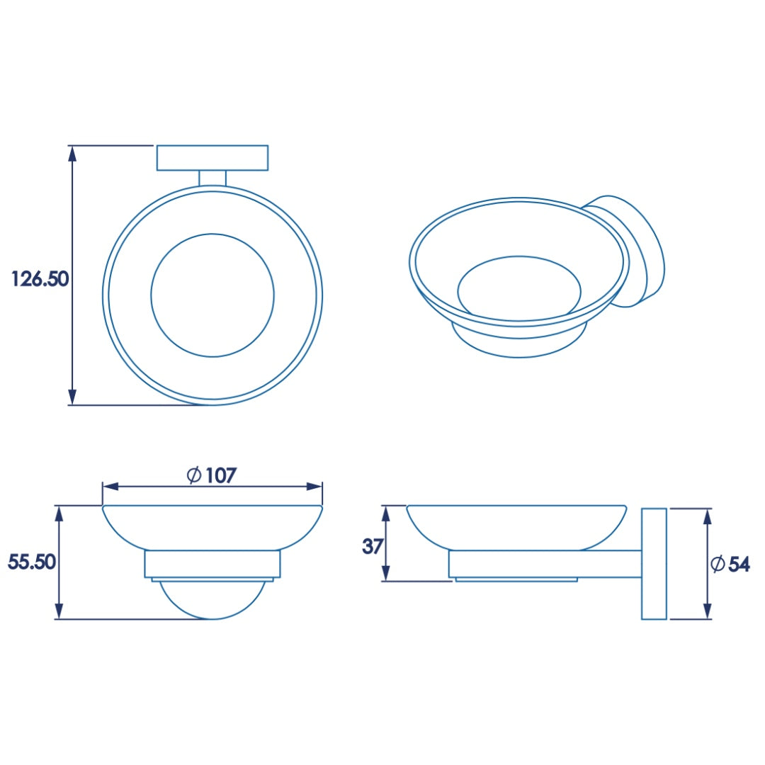 Croydex Romsey Soap Dish & Holder - Chrome