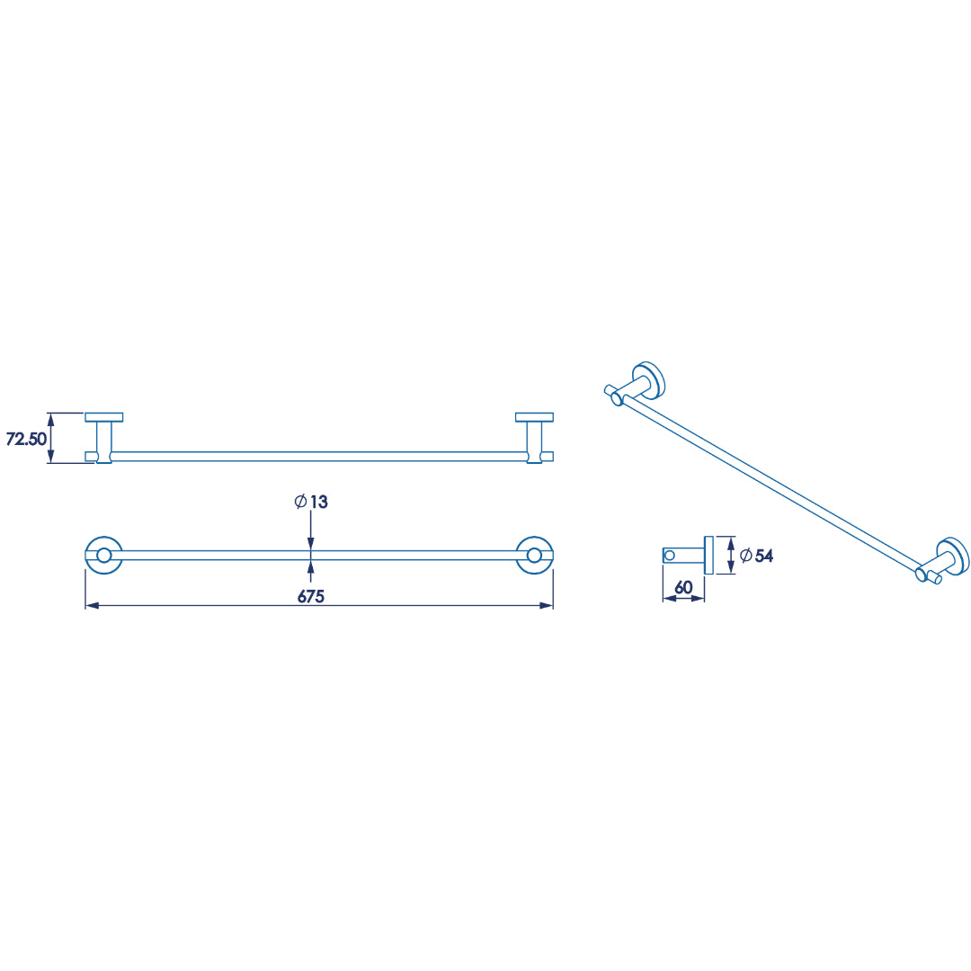 Croydex Romsey Towel Rail - Chrome