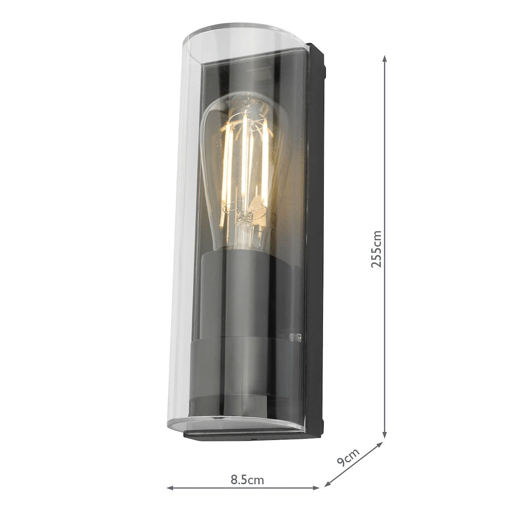 Quenby Outdoor Wall Light Matt Grey Acrylic IP65<br>Matt Grey