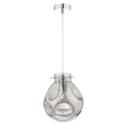 Quinn Pendant Polished Chrome & Smoked Glass<br>Polished Chrome