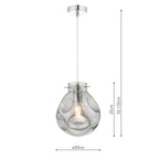 Quinn Pendant Polished Chrome & Smoked Glass<br>Polished Chrome