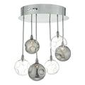 Quinn 6 Light Semi Flush Polished Chrome With Smoked & Clear Glass<br>Polished Chrome