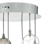 Quinn 6 Light Semi Flush Polished Chrome With Smoked & Clear Glass<br>Polished Chrome