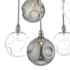 Quinn 6 Light Semi Flush Polished Chrome With Smoked & Clear Glass<br>Polished Chrome