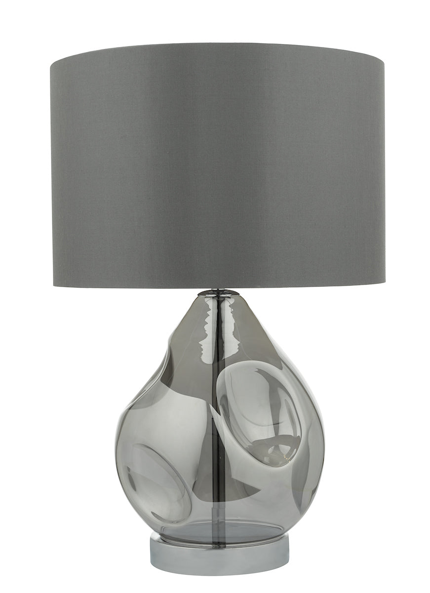 Quinn Table Lamp Smoked Glass With Shade <br>Smoked Glass