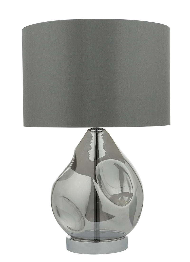 Quinn Table Lamp Smoked Glass With Shade <br>Smoked Glass