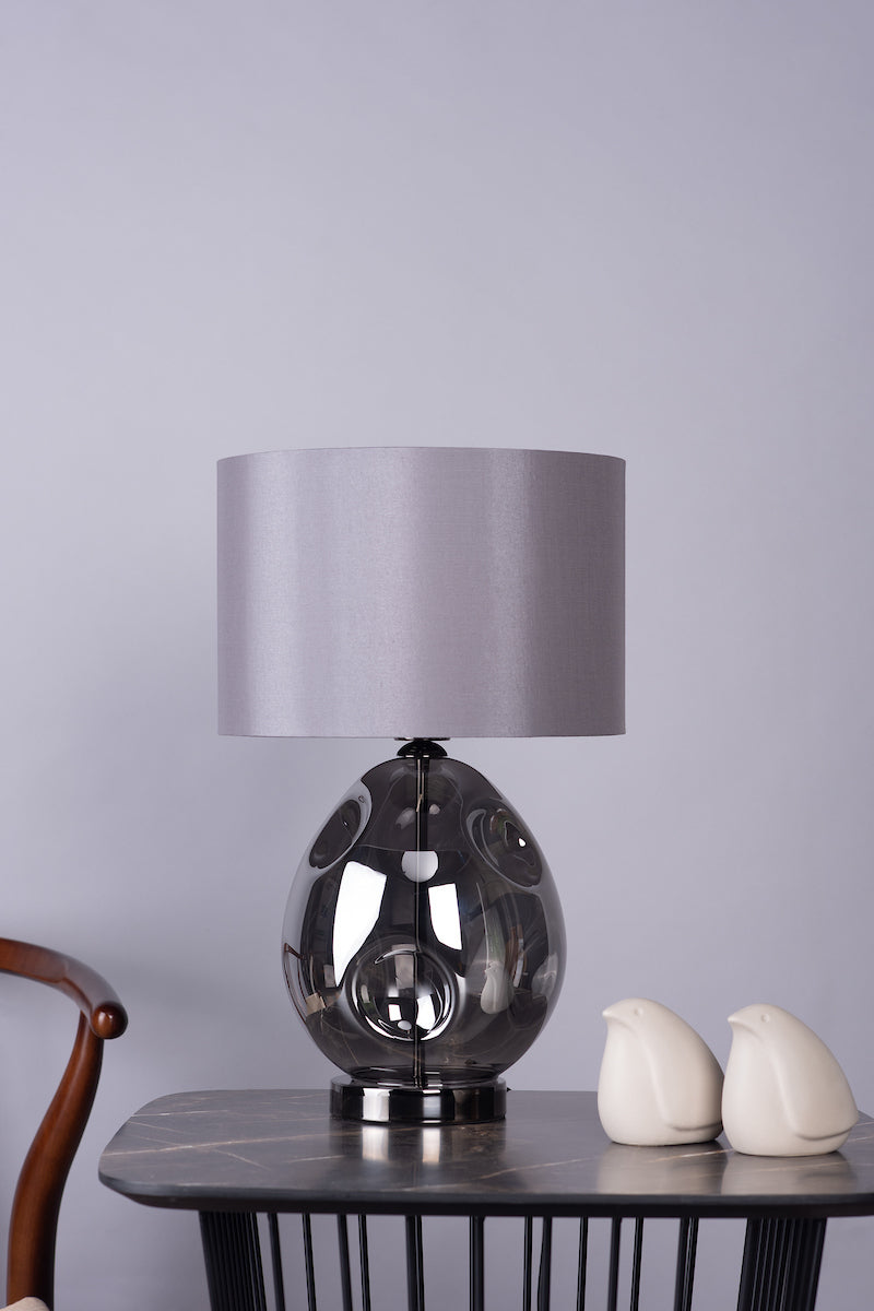 Quinn Table Lamp Smoked Glass With Shade <br>Smoked Glass