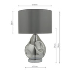Quinn Table Lamp Smoked Glass With Shade <br>Smoked Glass