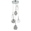 Quinn 6 Light Cluster Pendant Smoked &amp; Clear GlassPolished Chrome