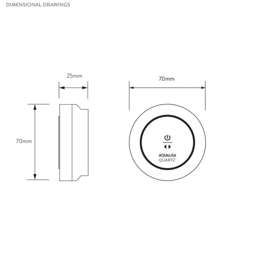 Aqualisa Quartz Classic Divert Outlet Remote - Chrome