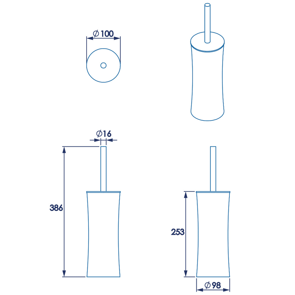 Croydex Modular Toilet Brush & Holder - Stainless Steel