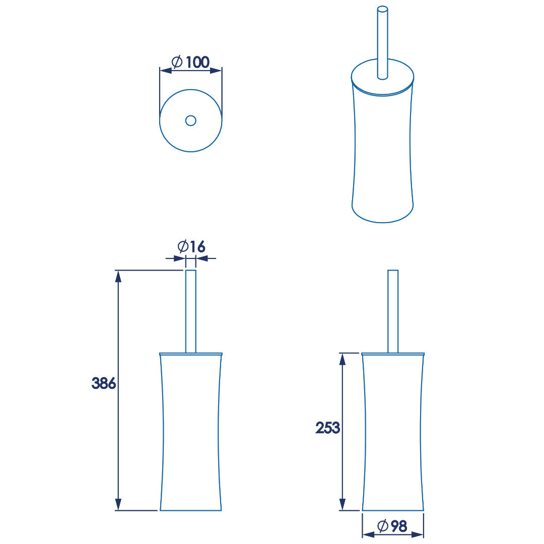 Croydex Modular Toilet Brush & Holder - Stainless Steel