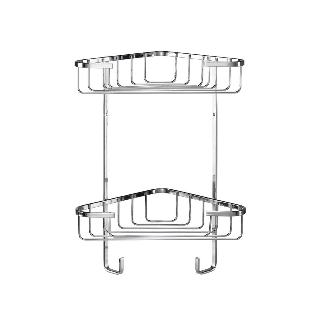 Croydex Two Tier Corner Basket - Chrome