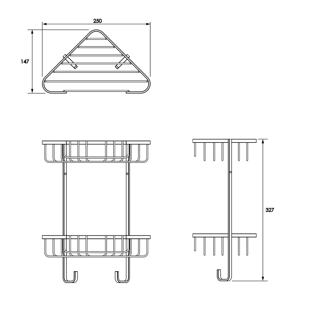 Croydex Two Tier Corner Basket - Chrome
