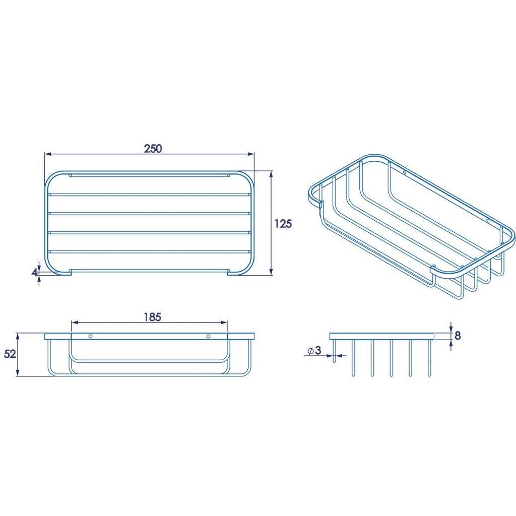 Croydex Wall Mounted Basket - Chrome